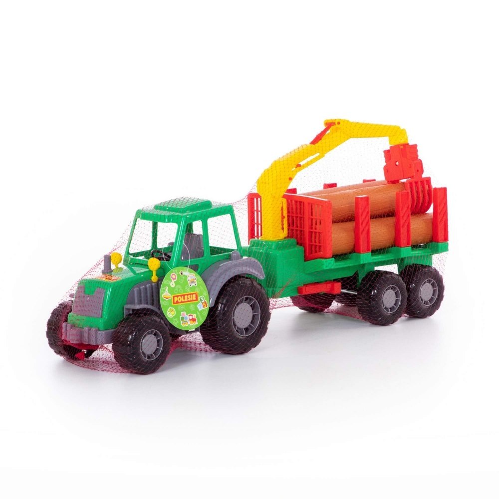 PLASTIC TRACTOR WITH TRAILER 59CM POLESIE 35370 POLESIE